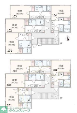 アザーレ・パッシオ上大岡(1K/1階)の間取り写真