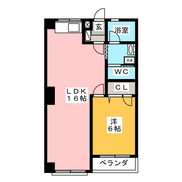 吉浜マンション(1LDK/1階)の間取り写真