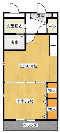 コンフォート錦(1LDK/2階)の間取り写真