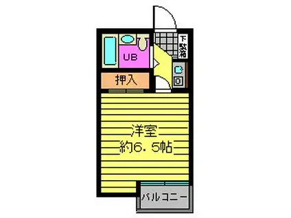 ハーモニーハイツ石井(1K/3階)の間取り写真