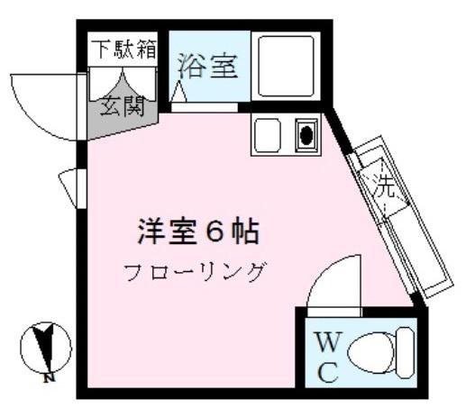 ハイツフィールド(ワンルーム/2階)の間取り写真