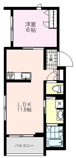 シャーメゾンヴェルデ(1LDK/3階)の間取り写真