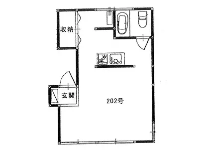 アパートメントエリン(ワンルーム/2階)の間取り写真
