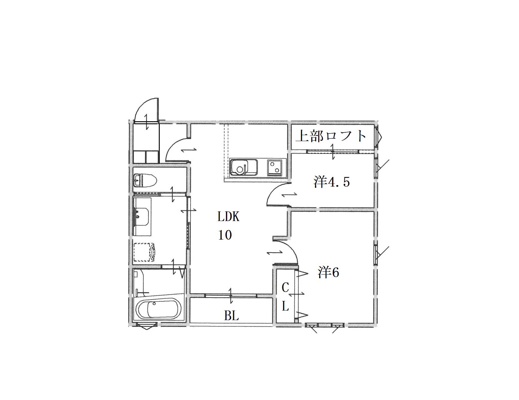 ルペエターナル(2LDK/2階)の間取り写真