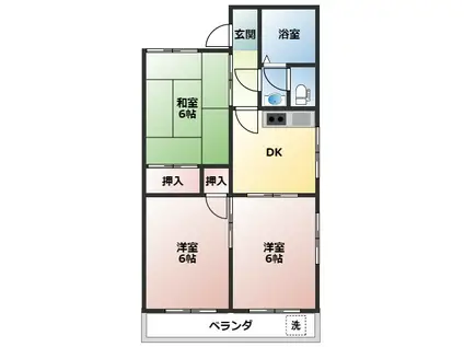 ヴィラ松澤(3DK/1階)の間取り写真