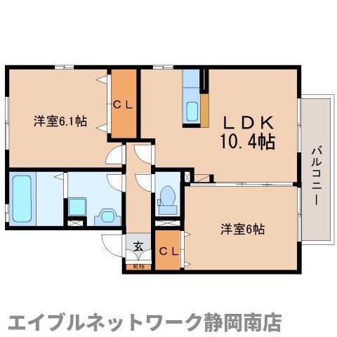PALAZZO PLATINI(2LDK/2階)の間取り写真