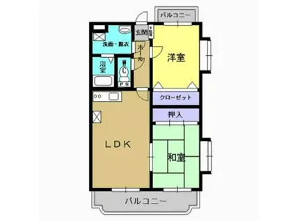 グレイスラパン健士郎(2LDK/3階)の間取り写真