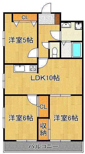 エクセル青葉台(3LDK/4階)の間取り写真
