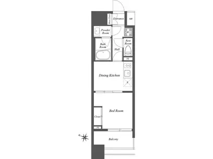 THE GATEHOUSE雑司が谷(1DK/12階)の間取り写真