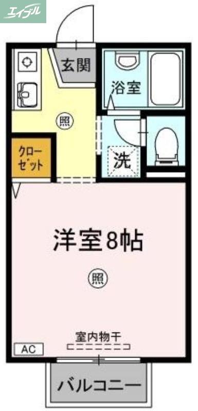 レジデンス高柳A棟(ワンルーム/2階)の間取り写真