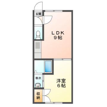Mハイツ宮の森3(1LDK/2階)の間取り写真