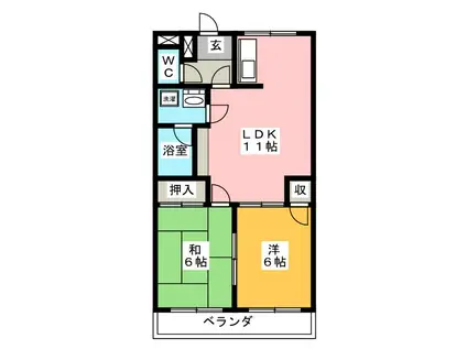 フェアリー(2LDK/1階)の間取り写真