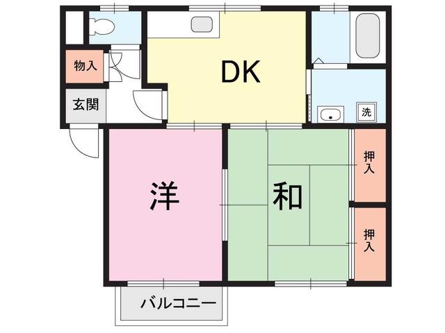 アートヒルズ(2DK/1階)の間取り写真