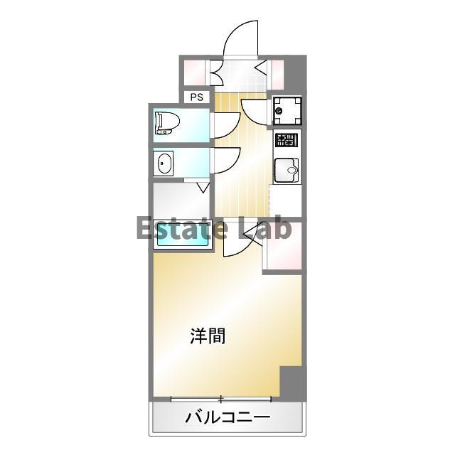 レジュールアッシュ神戸ハーバーランド(1K/7階)の間取り写真