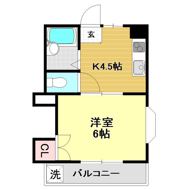 ハイツMI(1K/2階)の間取り写真
