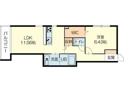 エレアージュ東姫路駅前III(1LDK/1階)の間取り写真