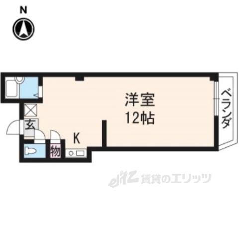 ソニックス(1K/1階)の間取り写真