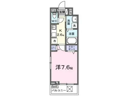 パラジソ大町(1K/3階)の間取り写真