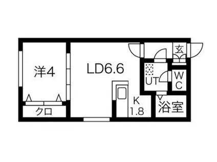 シープレーリー (1LDK/4階)の間取り写真