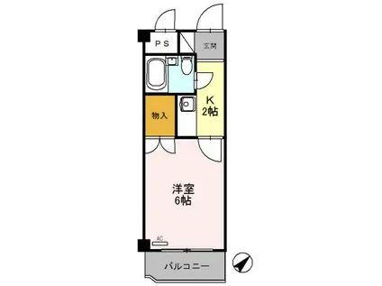 コーポ朝倉(1K/1階)の間取り写真