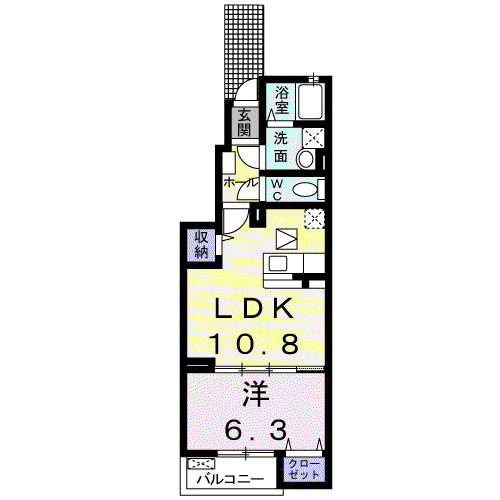 ニューサンコーポ(1LDK/1階)の間取り写真