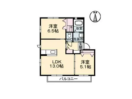 シャーメゾン楠乃参番館(2LDK/2階)の間取り写真