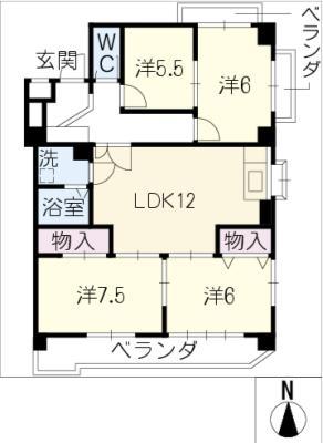 エトワール藤(4LDK/2階)の間取り写真