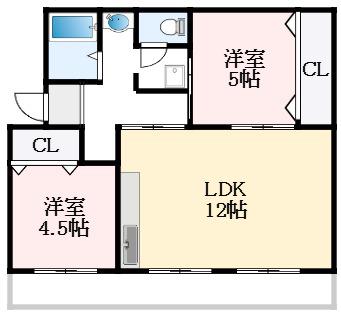 ヴィラナリー狭山2号棟(2LDK/3階)の間取り写真