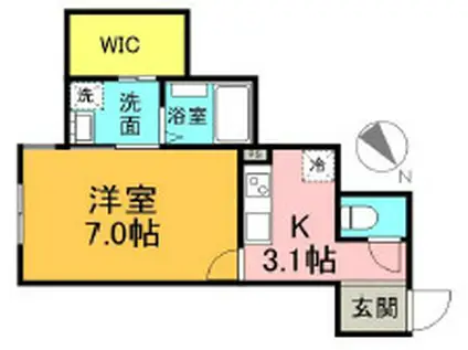 SHININGART(1K/2階)の間取り写真