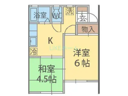 ドエルタカハシ(2K/1階)の間取り写真