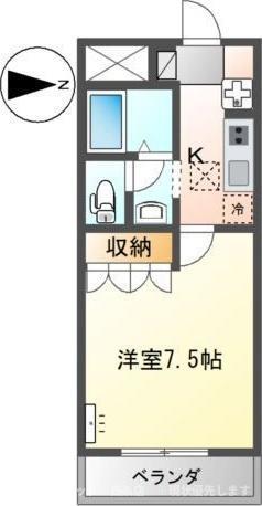 オレンジハウス・T(1K/1階)の間取り写真