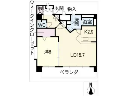 鵜の森レジデンス URBAN STAGE 30(1LDK/7階)の間取り写真