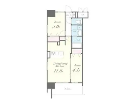 ルーツ新宿若松町(2LDK/2階)の間取り写真