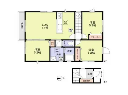 ジャルディニエ(3LDK/1階)の間取り写真