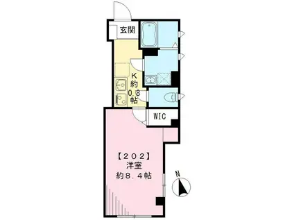 SOLANA SEKIYA(1K/2階)の間取り写真