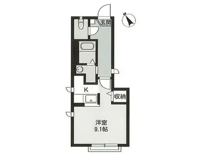 グランドールOZ-II(ワンルーム/1階)の間取り写真