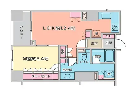 ヒルズ本駒込山の手台(1LDK/3階)の間取り写真