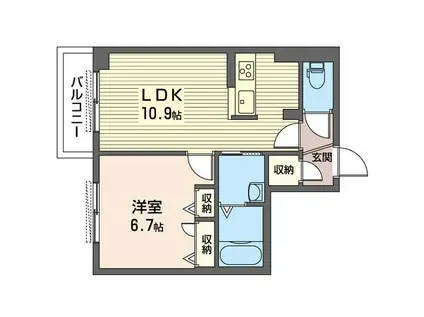 グラン・メルヴェイユ(1LDK/1階)の間取り写真