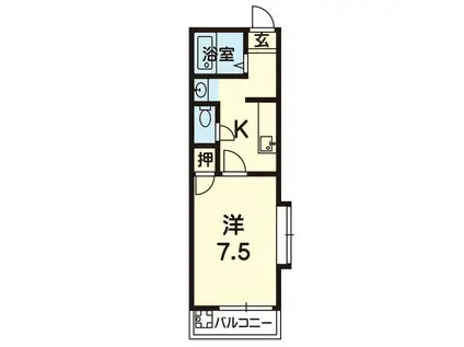アーバニティ第6ハイツ(1K/3階)の間取り写真
