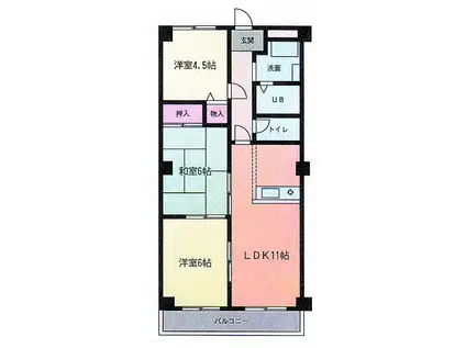 ウイングマンションファルコン(3LDK/2階)の間取り写真