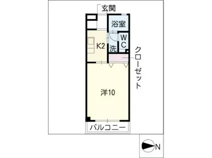 AQUARISE市木(1K/2階)の間取り写真