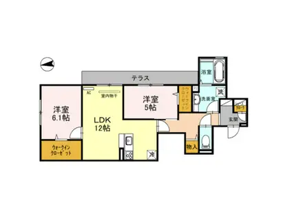 アンフェルム(2LDK/1階)の間取り写真