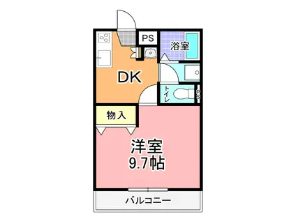 YNコート袴塚(1DK/2階)の間取り写真