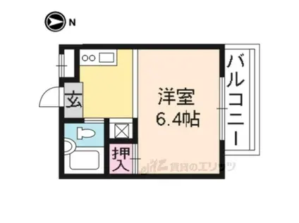 レザン四条大宮(1K/2階)の間取り写真