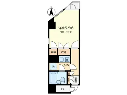 ロジェマン柿の木坂(1K/3階)の間取り写真