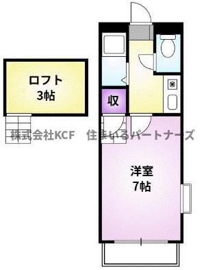 シャトレ隈II(1K/1階)の間取り写真