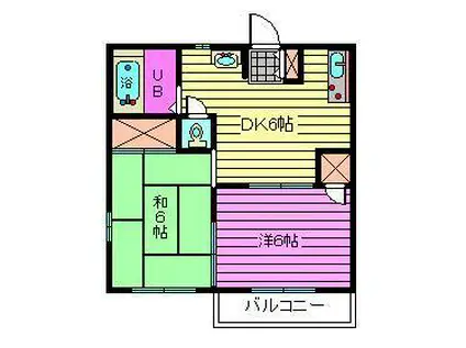エスコートA・B(2DK/1階)の間取り写真