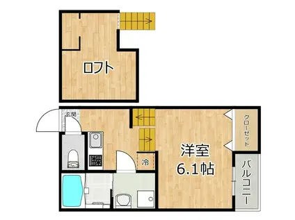 ブランジーノ塚本(1K/2階)の間取り写真