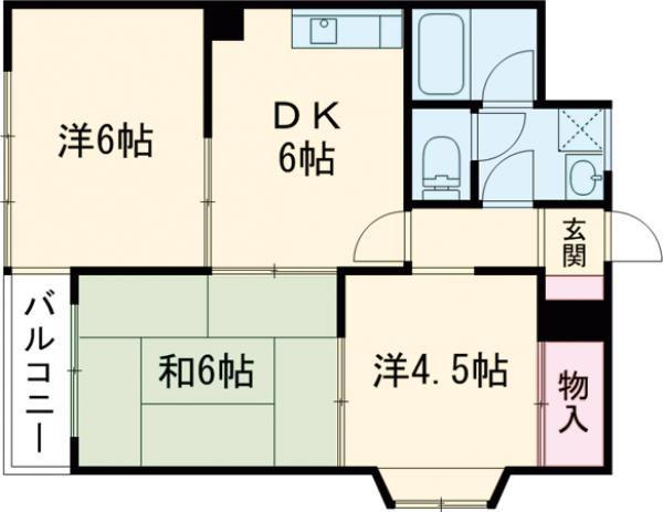 セレーノ東町II(3DK/2階)の間取り写真