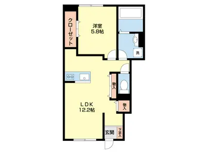 ボンヌ エトワール(1LDK/1階)の間取り写真